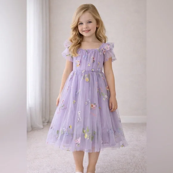 NWOT: Lavender Floral Fairy Dress - Picture 1 of 6